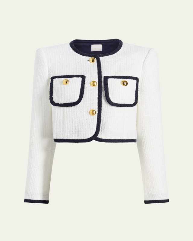 Auden Contrast Bouclé Cropped Jacket
